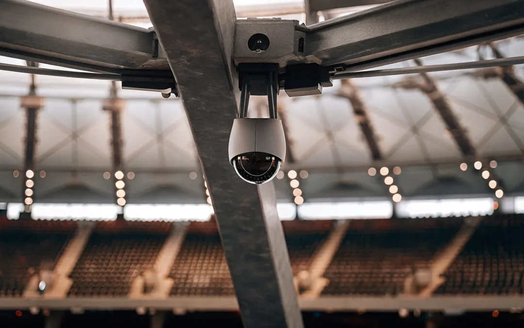 High-resolution security camera in a stadium.