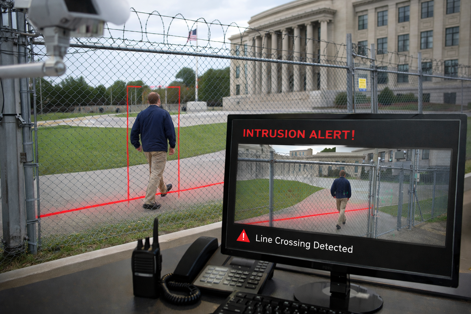 Fencing (line crossing ai alert) Image in government application image
