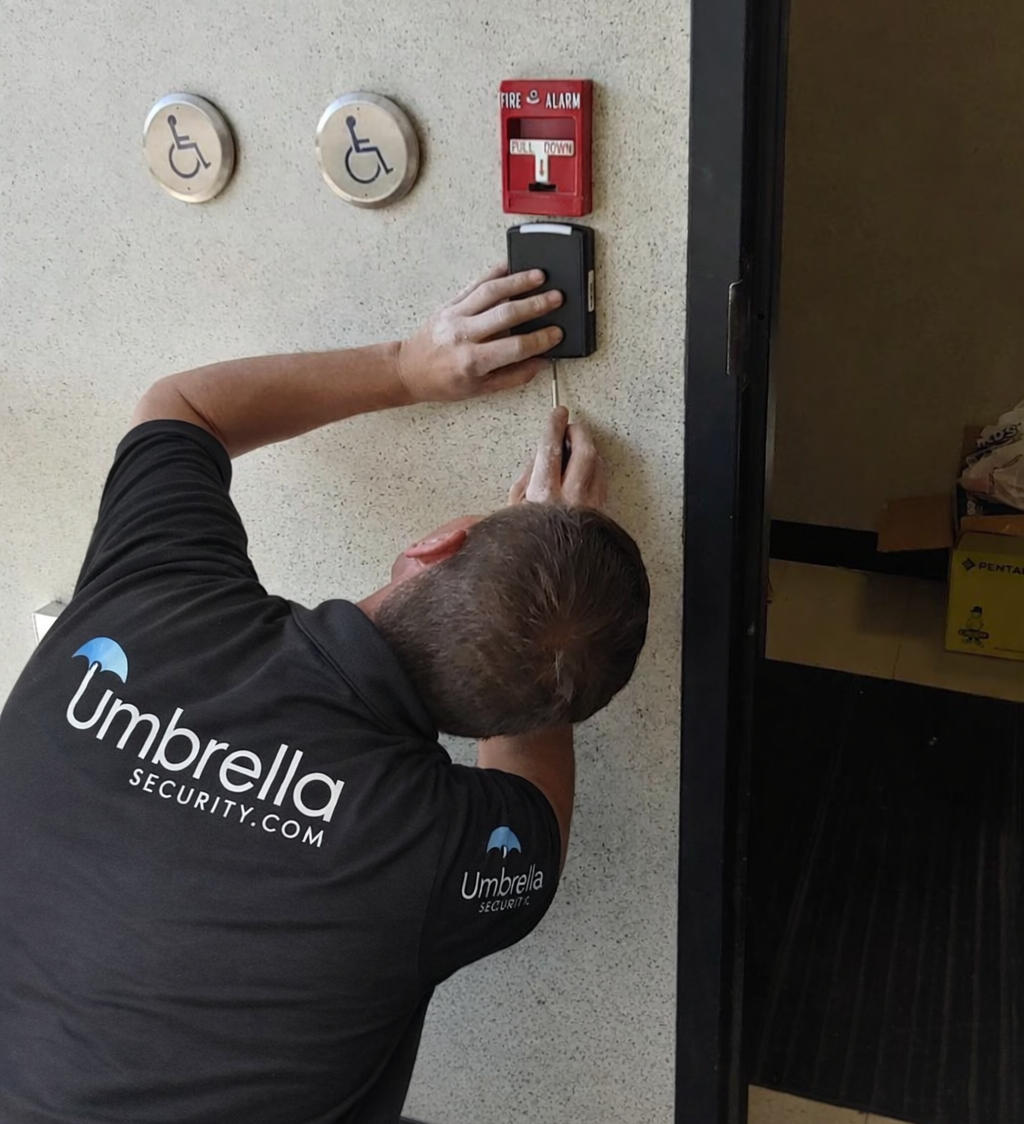 Umbrella Security System Technician Installing and access control system Umbrella Security System Technician Installing and access control system