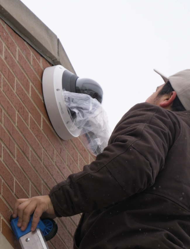 Mounting a panoramic 180 degree commercial surveillance camera Mounting a panoramic 180 degree commercial surveillance camera