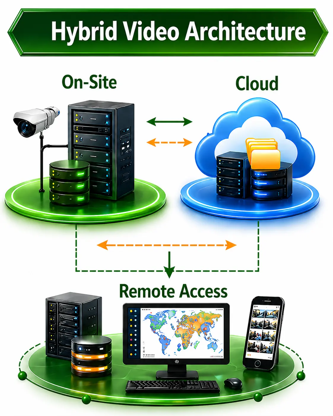 Commercial Security Camera Systems Chicago, IL | Umbrella Security 33 Hybrid cloud video surveillance system architecture