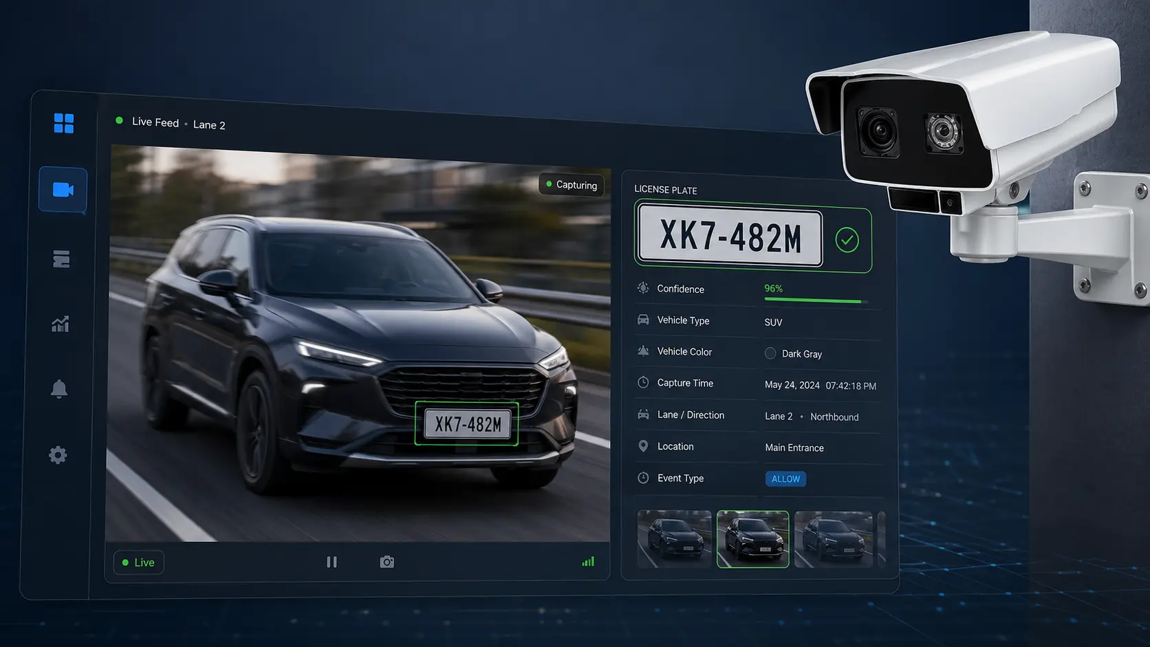 Commercial Security Camera Systems Chicago, IL | Umbrella Security 39 Professional license plate recognition camera system for commercial vehicle access