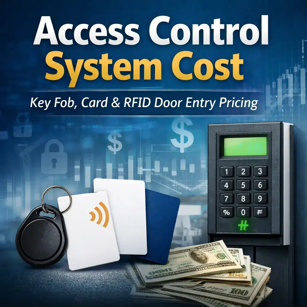 Access control system cost planning for card access, key fob, and RFID door entry systems