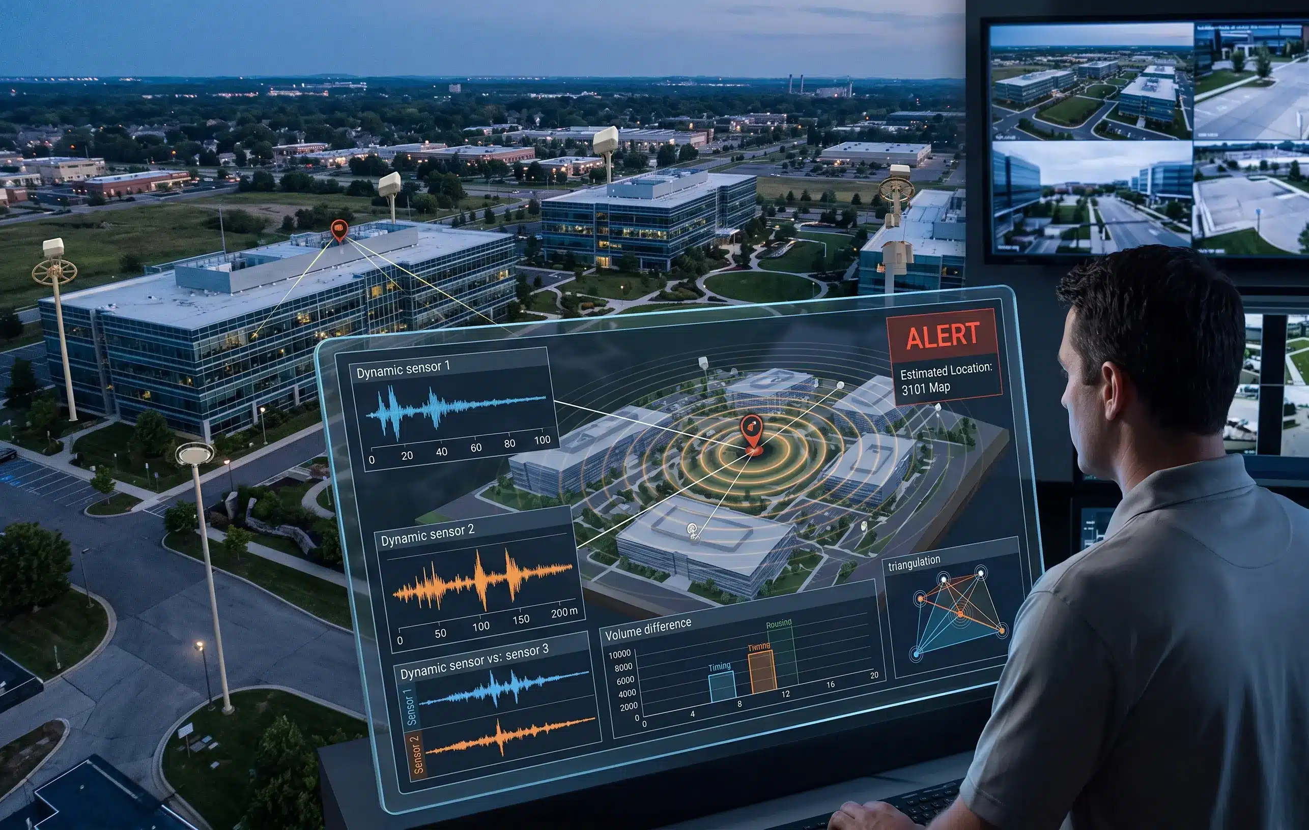 Shockwave based gunshot detection systems for outdoor campuses critical infrastructure and wide area environments