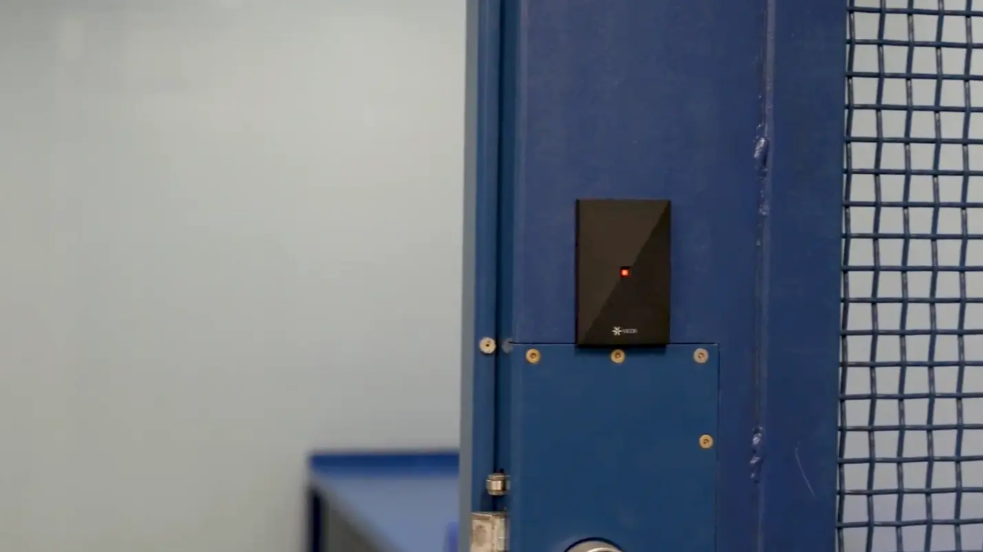 Wilmington Police and City Hall Security Modernization 4 Original Vicon proximity card reader on a secure door before the access control replacement
