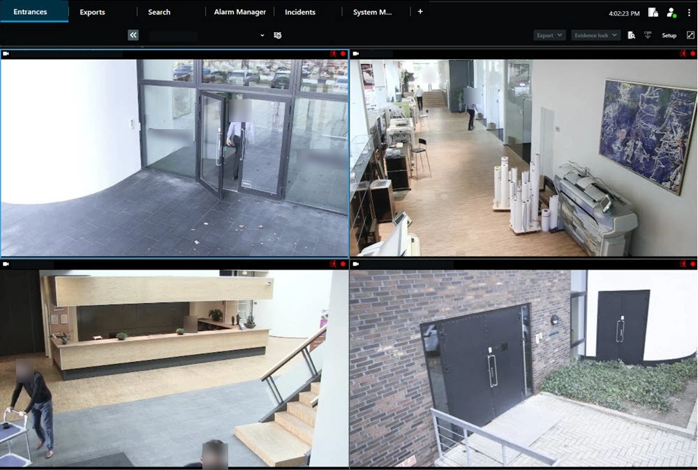 Milestone XProtect VMS Review: What We’ve Learned in the Field 6 Milestone XProtect Smart Client displaying live cameras in a multi-view workspace