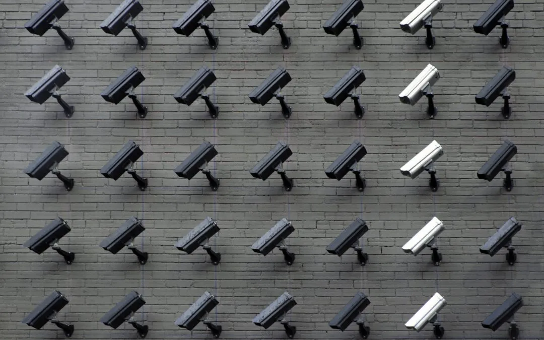 many security cameras in rows